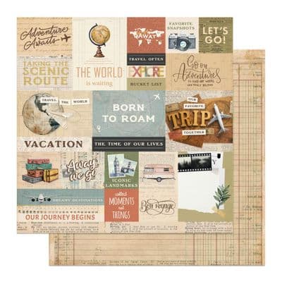 PhotoPlay Double-Sided 12x12 Cardstock - Travel Junque - Away We Go