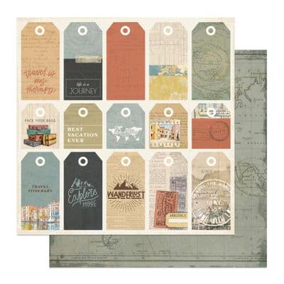 PhotoPlay Double-Sided 12x12 Cardstock - Travel Junque - Explore