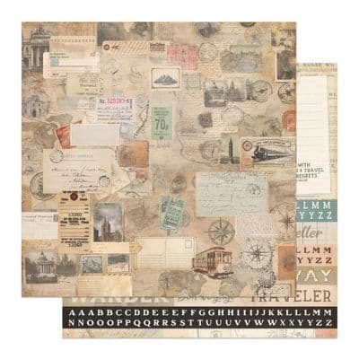 PhotoPlay Double-Sided 12x12 Cardstock - Travel Junque - Roam