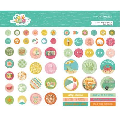 PhotoPlay Epoxy Dies Paper Pack - Salt & Sea