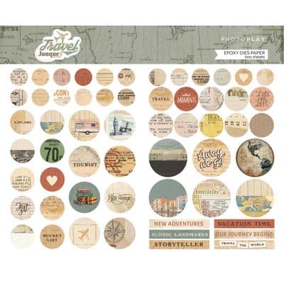 PhotoPlay Epoxy Dies Paper Pack - Travel Junque