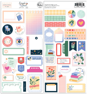 Pinkfresh Studio Cardstock Stickers by Kaitlin Sheaffer - Fresh Start