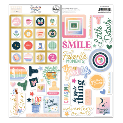 Pinkfresh Studio Chipboard Stickers by Kaitlin Sheaffer - Fresh Start