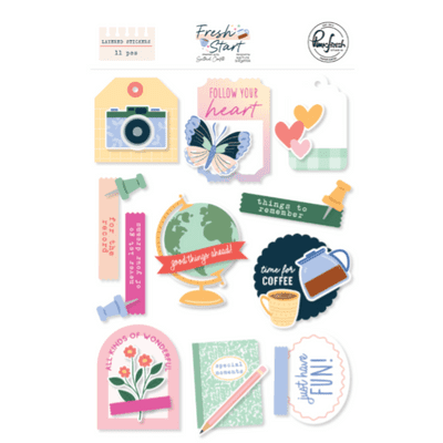 Pinkfresh Studio Layered Stickers by Kaitlin Sheaffer - Fresh Start