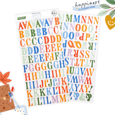 Pinkfresh Studio Puffy Alpha Stickers by Geralyn Sy - Ordinary Joys