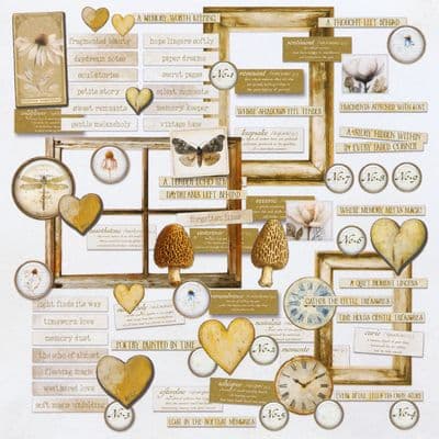 PRE-ORDER 49 and Market Chipboard Elements - Faded Memory Lane