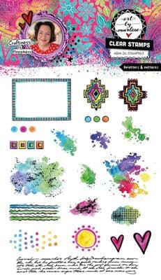 PRE-ORDER Studio Light Art by Marlene Clear Stamp - nr. 965 Splatters & Patterns