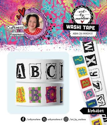 PRE-ORDER Studio Light Washi Tape - Art By Marlene  nr.31 Alphabet