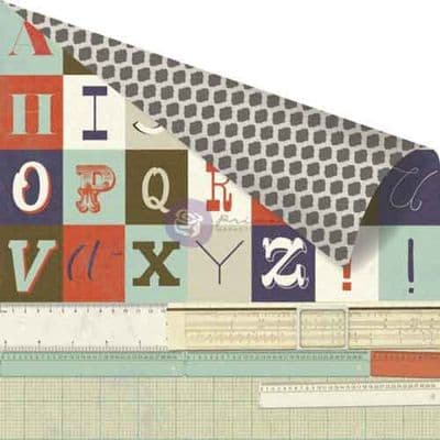 Prima Marketing 12x12 Paper - School Days Collection - Flashing Cards