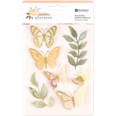 Rosie's Studio Butterfly Embellishments - Golden Afternoon