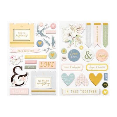 Rosie's Studio Chipboard Embellishments - Heartfelt