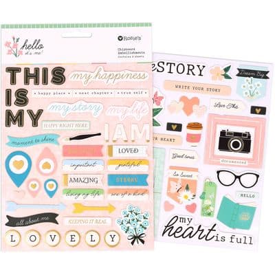 Rosie's Studio Chipboard Embellishments - Hello It's Me!