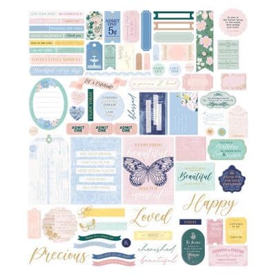 Rosie's Studio Die-Cut Ephemera - Belleview Sentiments & Journal Pieces