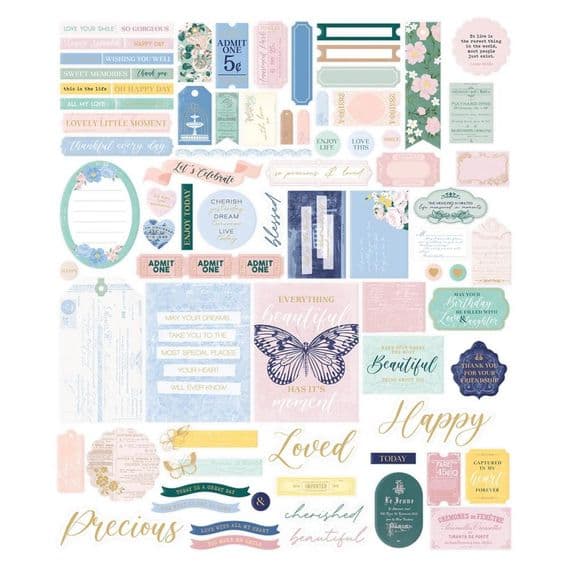Rosie's Studio Die-Cut Ephemera - Belleview Sentiments & Journal Pieces