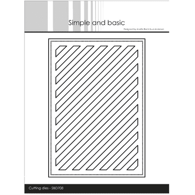 Simple and Basic A6 Cutting Dies - Rectangle Diagonal Striped Panel with Piercing