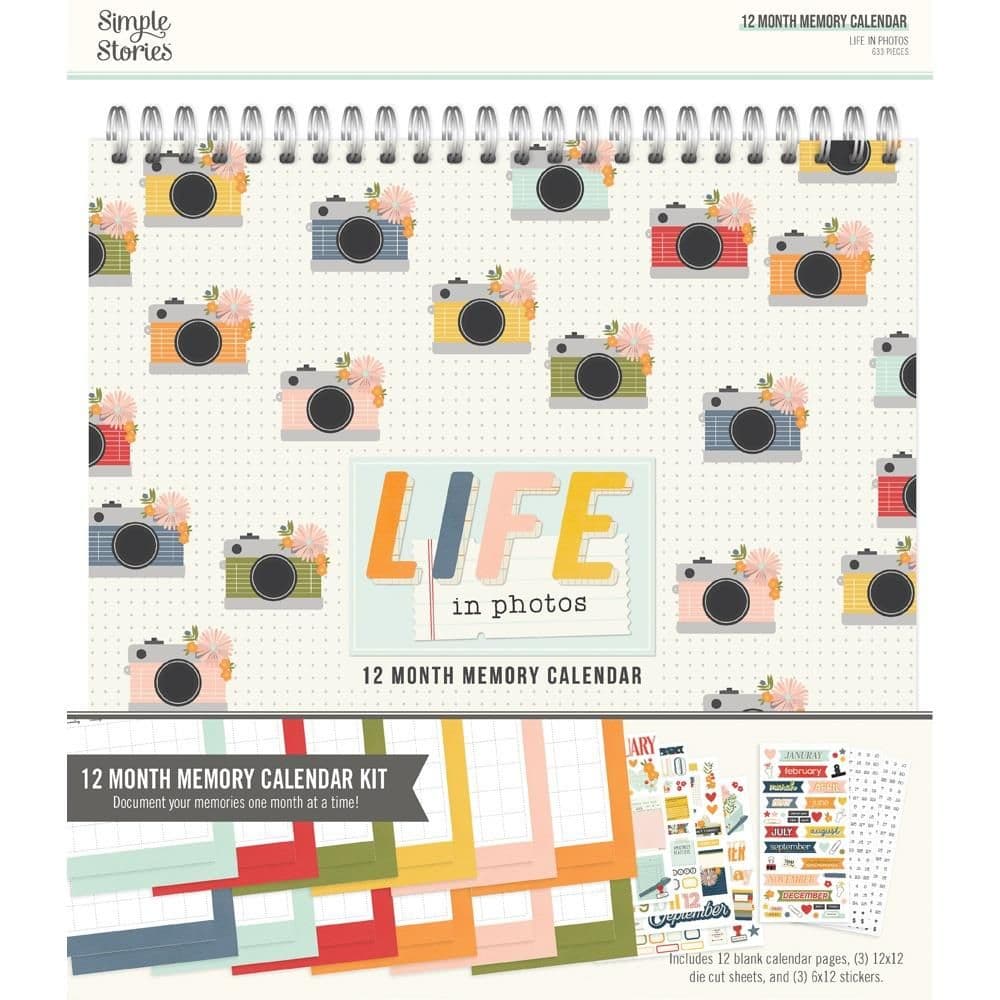 Simple Stories 12-Month Memory Calendar - Life in Photos
