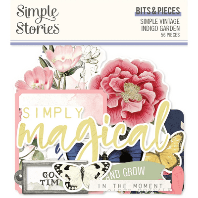 Simple Stories Bits and Pieces - Simple Vintage Indigo Garden