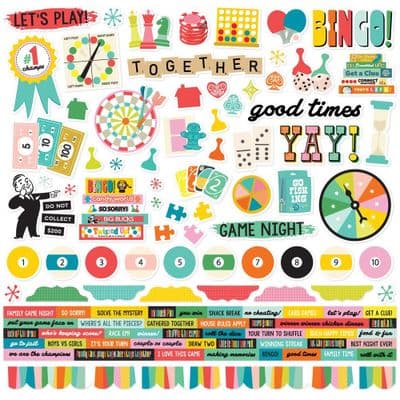 Simple Stories - Cardstock Stickers 12x12 - Game Night
