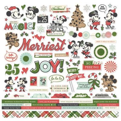 Simple Stories - Cardstock Stickers 12x12 - Say Cheese Classic Mouse Christmas