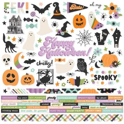 Simple Stories - Cardstock Stickers 12x12 - Spooky Things