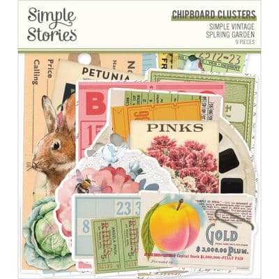 Simple Stories Chipboard Clusters - Simple Vintage Spring Garden