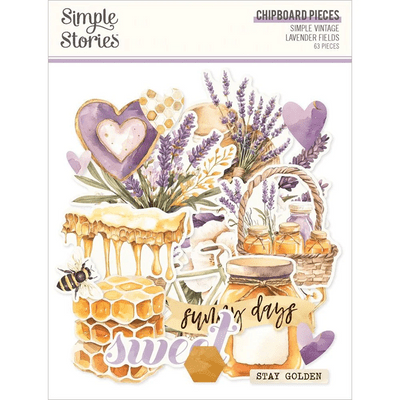 Simple Stories Chipboard Pieces - Simple Vintage Lavender Fields
