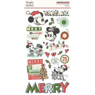 Simple Stories Chipboard Stickers - Say Cheese Classic Mouse Christmas