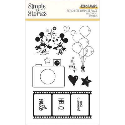 Simple Stories Clear Stamp Set - Say Cheese Happiest Place - Hello Magic!
