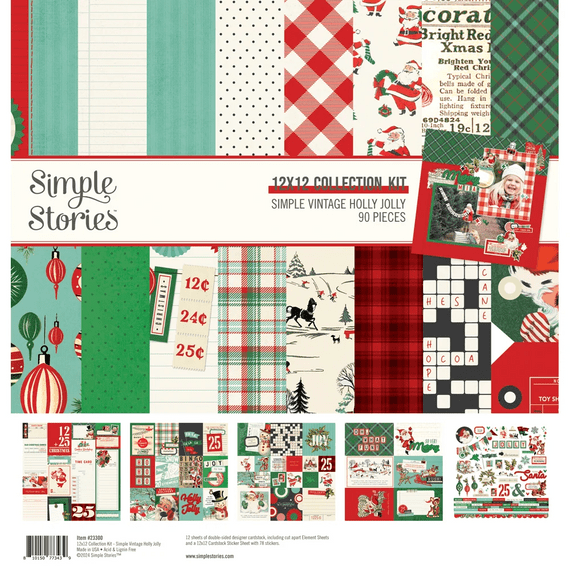Simple Stories Collection Kit - Simple Vintage Holly Jolly