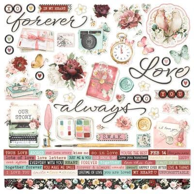 Simple Stories - Combo Stickers 12x12 - Simple Vintage Love Story
