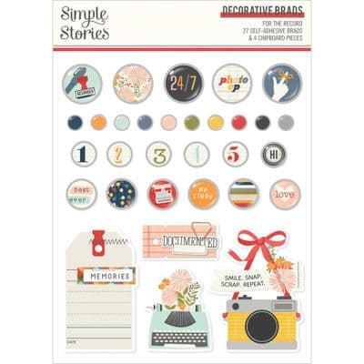 Simple Stories - Decorative Brads - For The Record