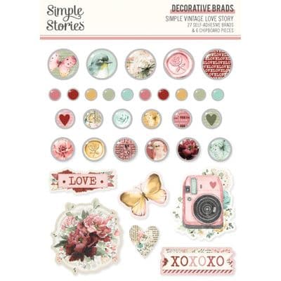 Simple Stories - Decorative Brads - Simple Vintage Love Story