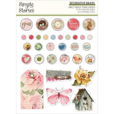 Simple Stories - Decorative Brads - Simple Vintage Spring Garden