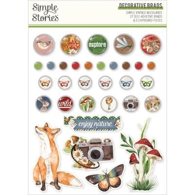 Simple Stories - Decorative Brads - Simple Vintage Woodlands