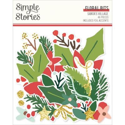 Simple Stories Floral Bits - Santa's Village