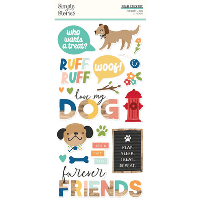Simple Stories - Foam Stickers - Fur Baby Dog