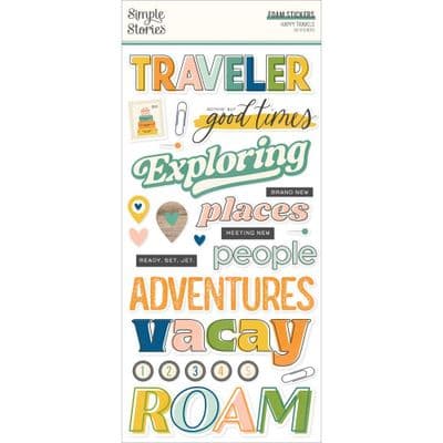 Simple Stories - Foam Stickers - Happy Travels