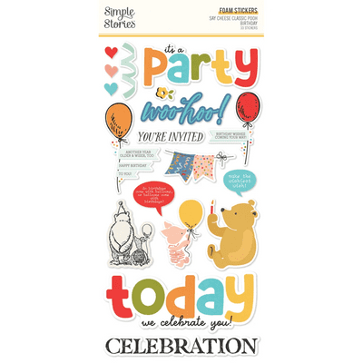 Simple Stories - Foam Stickers - Say Cheese Classic Pooh Birthday