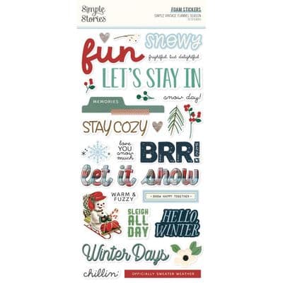 Simple Stories - Foam Stickers - Simple Vintage Flannel Season