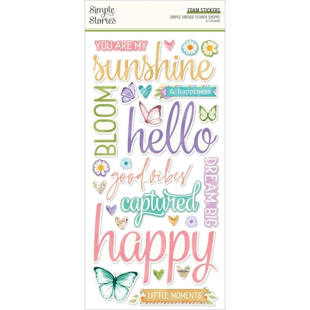 Simple Stories - Foam Stickers - Simple Vintage Flower Shoppe