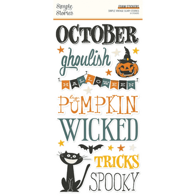 Simple Stories - Foam Stickers - Simple Vintage Scary Stories