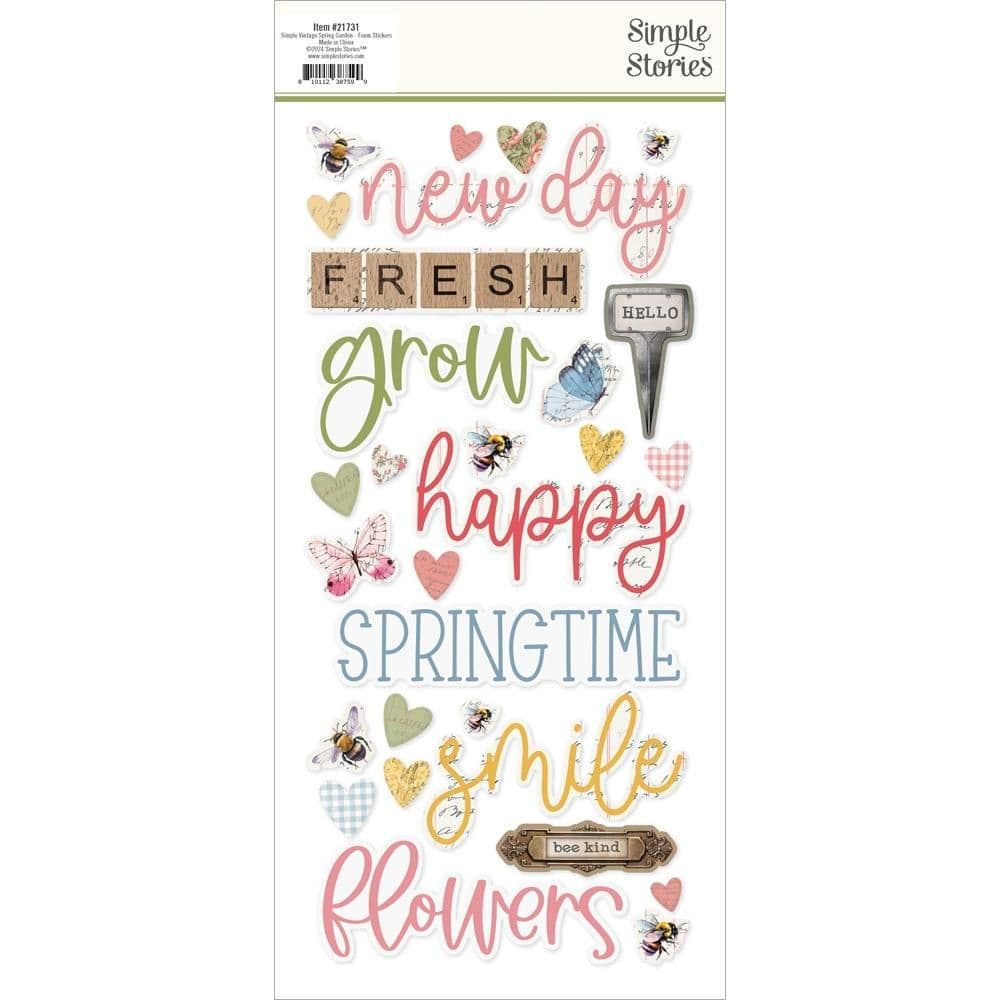 Simple Stories - Foam Stickers - Simple Vintage Spring Garden