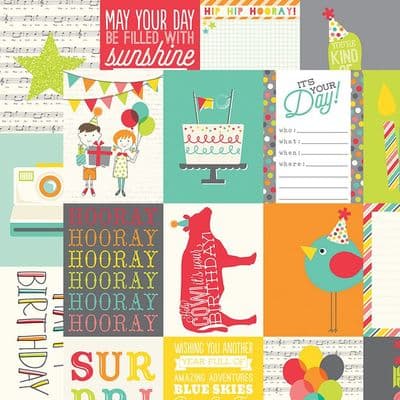 Simple Stories - Let's Party - 3x4 Journaling Card Elements 12x12 Paper