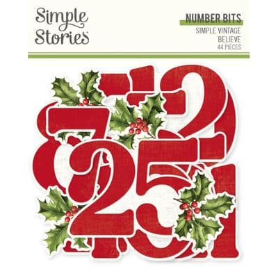 Simple Stories Number Bits - Simple Vintage Believe