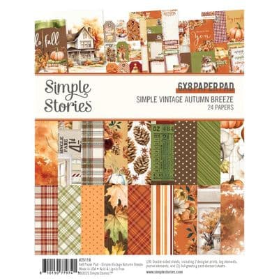 Simple Stories Paper Pad 6x8 - Simple Vintage Autumn Breeze