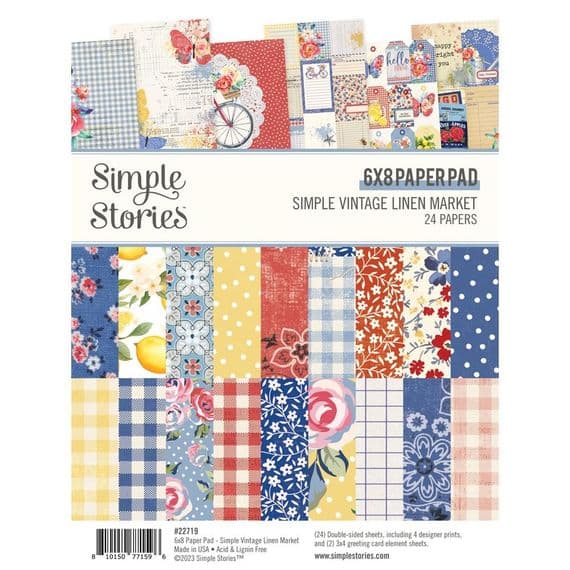 Simple Stories Paper Pad 6x8 - Simple Vintage Linen Market