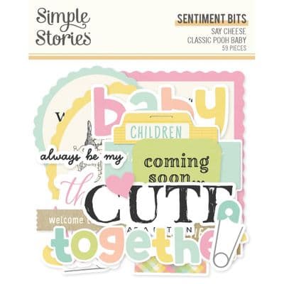 Simple Stories Sentiment Bits - Say Cheese Classic Pooh Baby