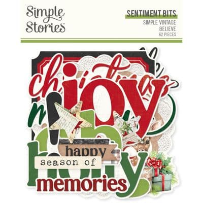 Simple Stories Sentiment Bits - Simple Vintage Believe