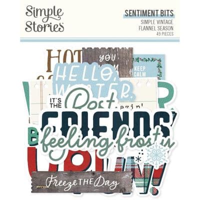 Simple Stories Sentiment Bits -Simple Vintage Flannel Season