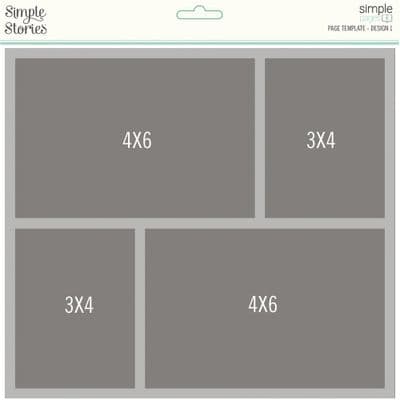 Simple Stories Simple Pages Page Template - Design 1 - 3x4 and 4x6